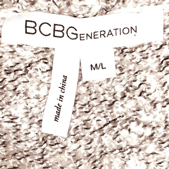 BCBGeneration M/L light grey sweater Shaw collar open front long sleeve w ruffle - Picture 11 of 14